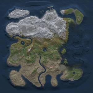 Thumbnail Rust Map: Procedural Map, Size: 3500, Seed: 1104359643, 14 Monuments