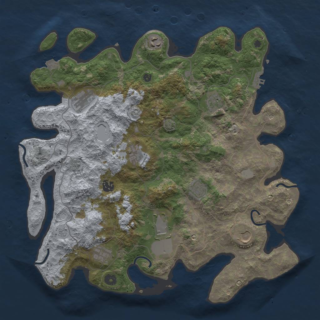 Rust Map: Procedural Map, Size: 4000, Seed: 502722113, 17 Monuments