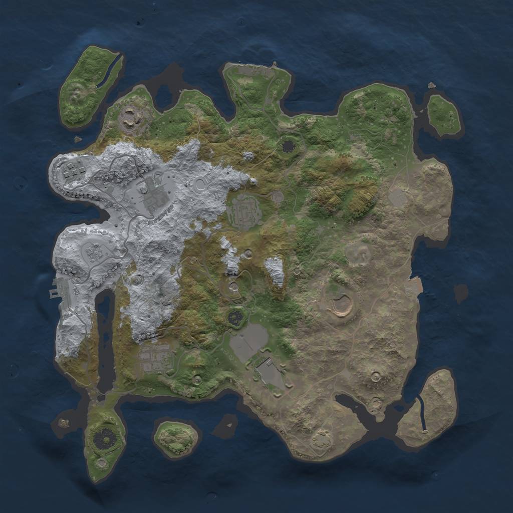 Rust Map: Procedural Map, Size: 3500, Seed: 7489754, 15 Monuments
