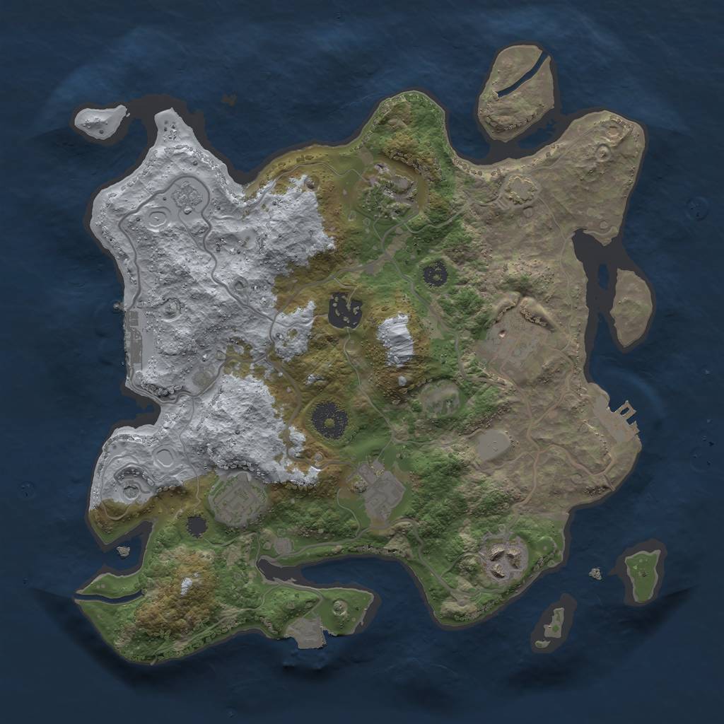 Rust Map: Procedural Map, Size: 3000, Seed: 303601, 14 Monuments