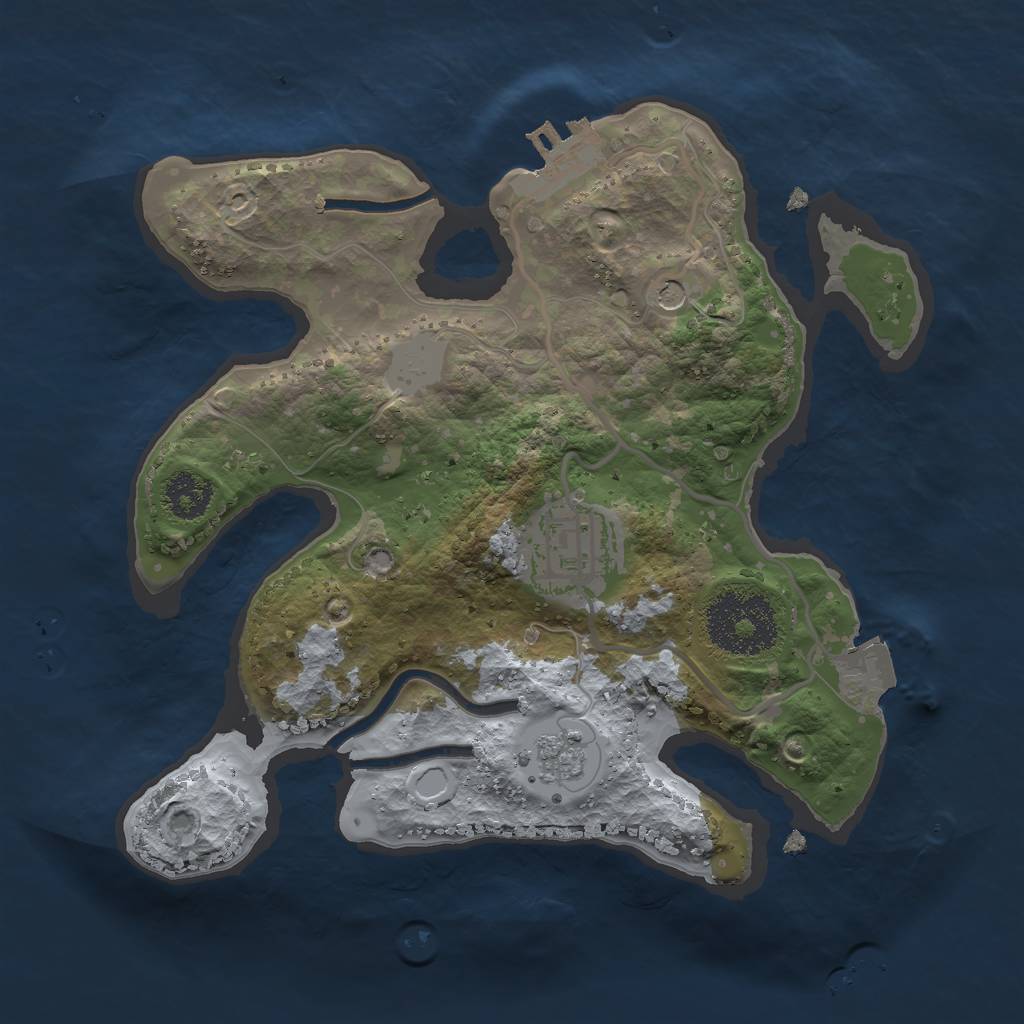 Rust Map: Procedural Map, Size: 2250, Seed: 479973591, 7 Monuments