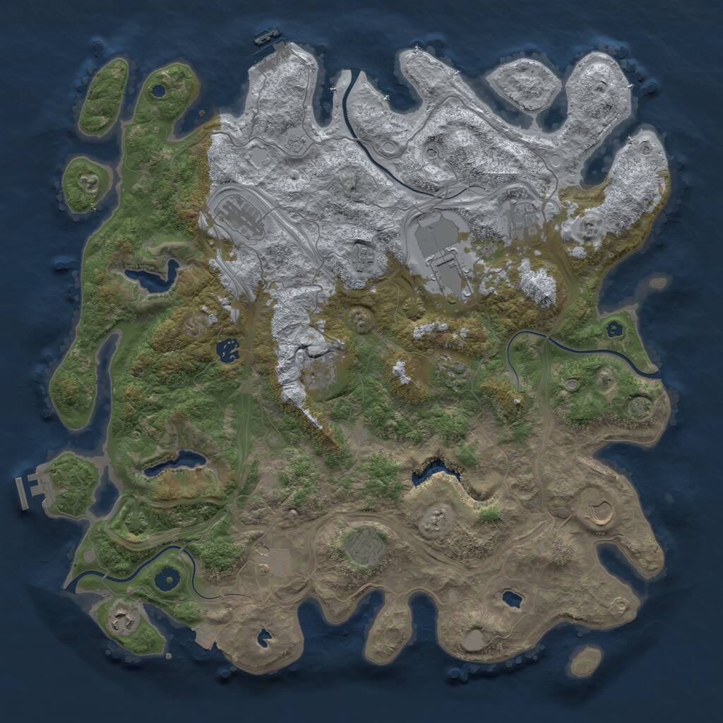 Rust Map: Procedural Map, Size: 4500, Seed: 9999994, 17 Monuments