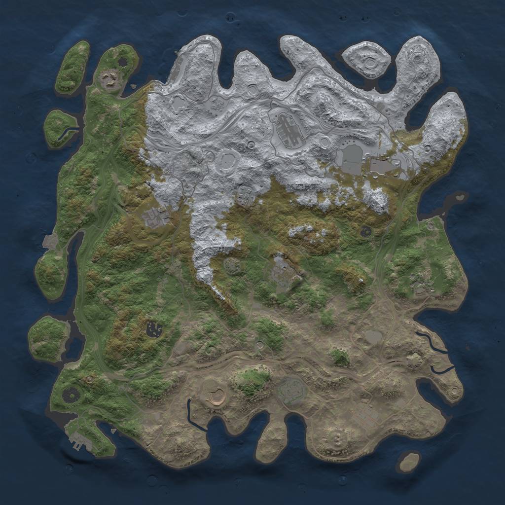 Rust Map: Procedural Map, Size: 4500, Seed: 9999994, 19 Monuments