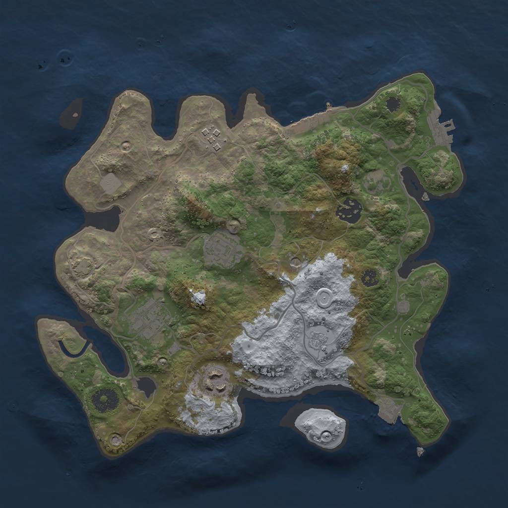 Rust Map: Procedural Map, Size: 3000, Seed: 9927, 13 Monuments