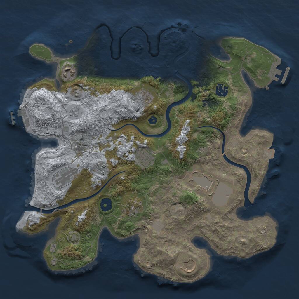 Rust Map: Procedural Map, Size: 3500, Seed: 7230138, 15 Monuments