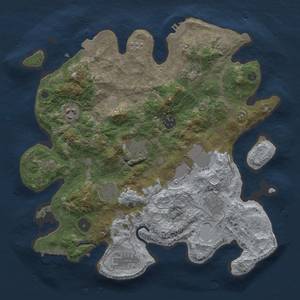 Thumbnail Rust Map: Procedural Map, Size: 3500, Seed: 1434973843, 17 Monuments