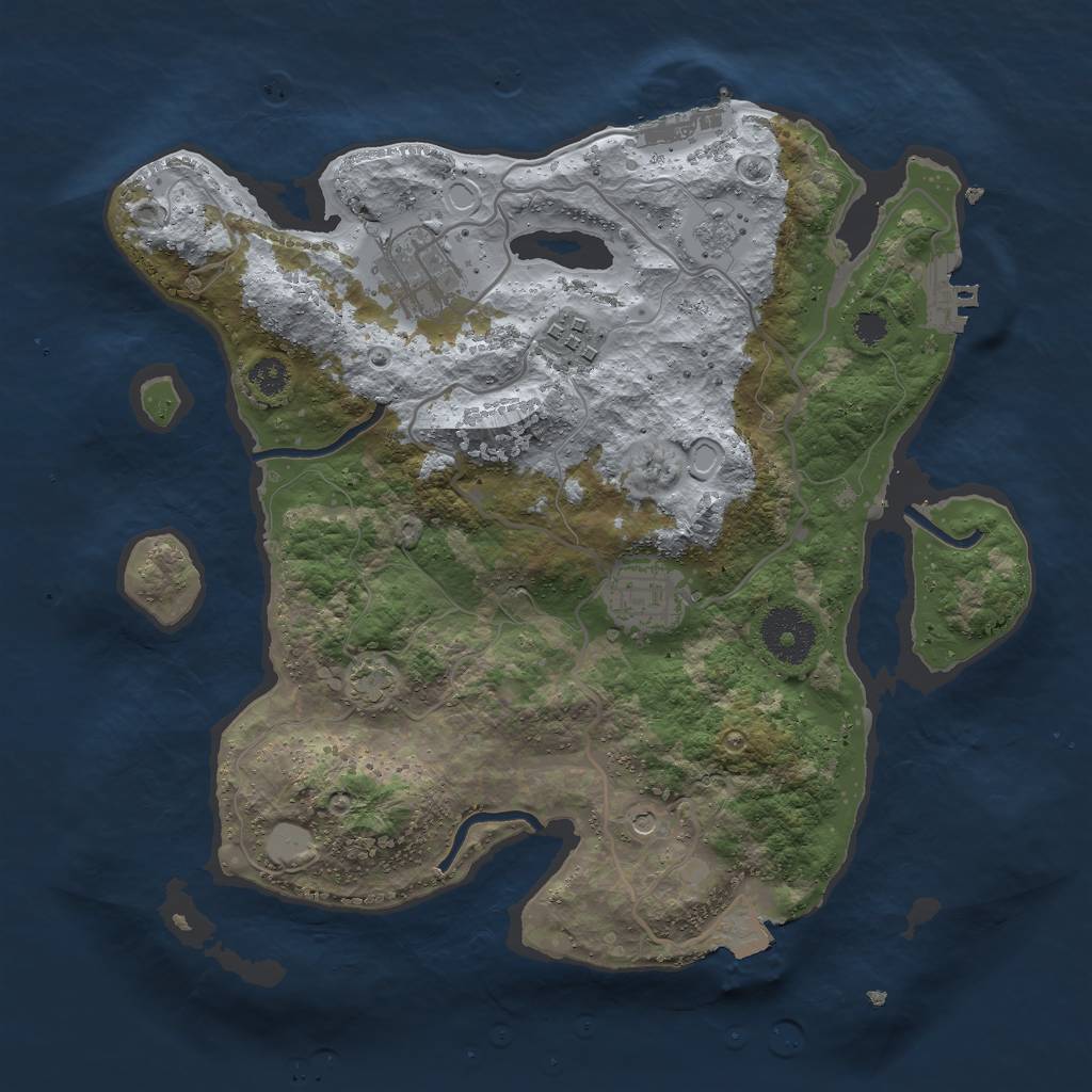 Rust Map: Procedural Map, Size: 3000, Seed: 872517515, 11 Monuments
