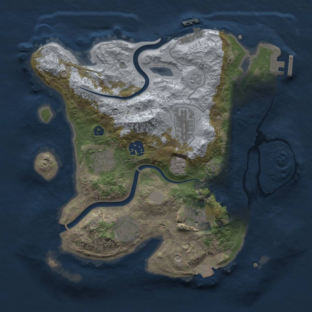 Rust Map: Procedural Map, Size: 3000, Seed: 872517515, 12 Monuments