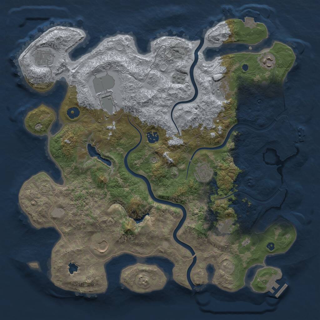Rust Map: Procedural Map, Size: 4000, Seed: 2874139, 15 Monuments