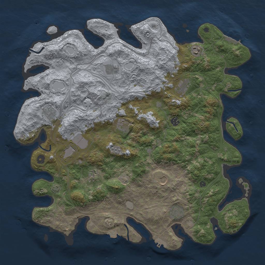Rust Map: Procedural Map, Size: 4500, Seed: 30397115, 19 Monuments