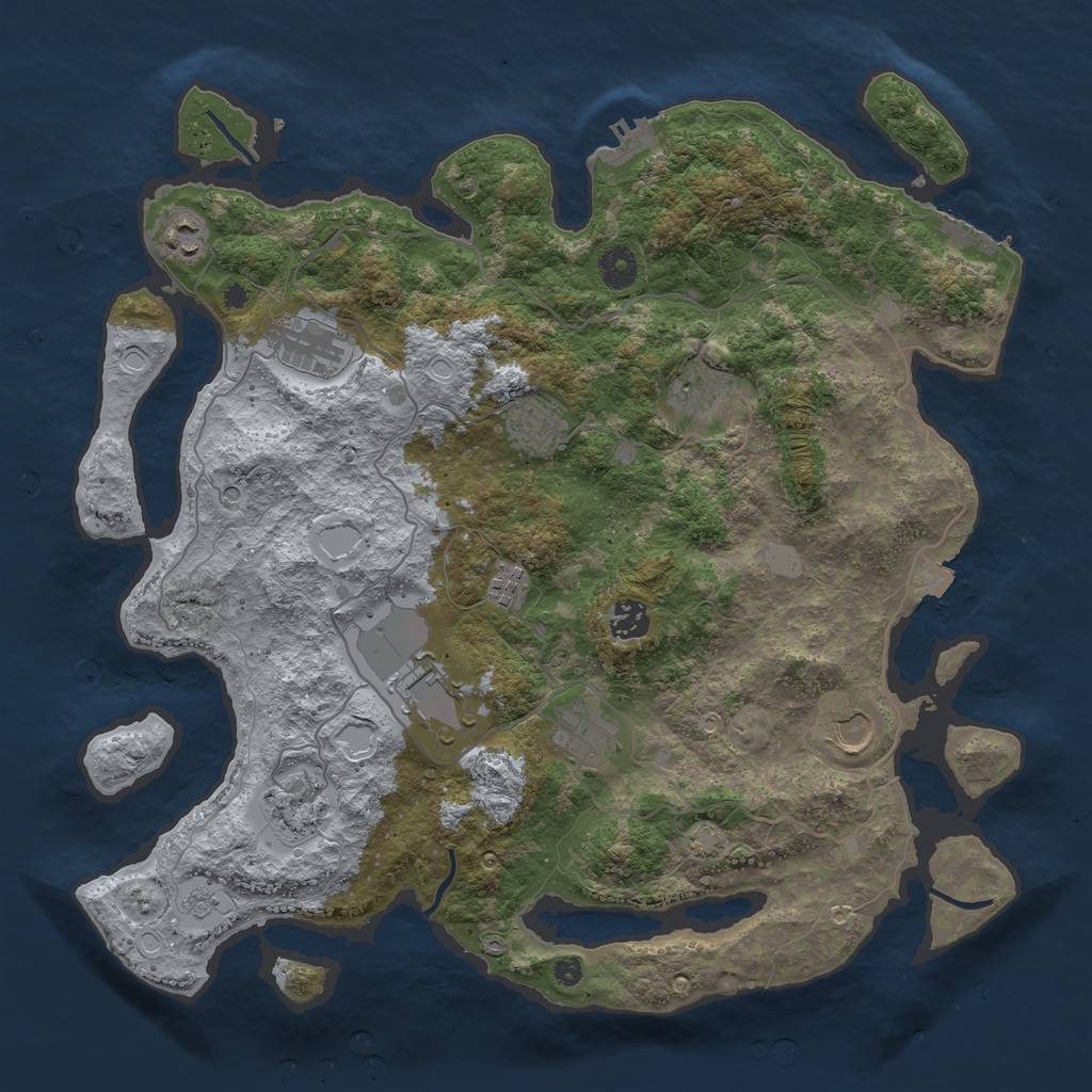 Rust Map: Procedural Map, Size: 4000, Seed: 17384, 18 Monuments