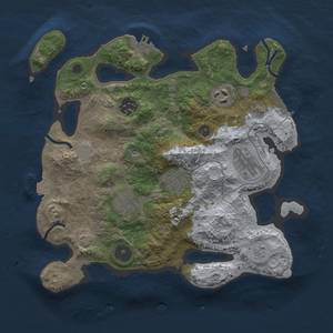 Thumbnail Rust Map: Procedural Map, Size: 3000, Seed: 8667, 13 Monuments