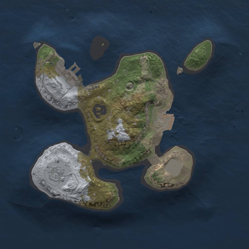 Rust Map: Procedural Map, Size: 1750, Seed: 2090877514, 5 Monuments