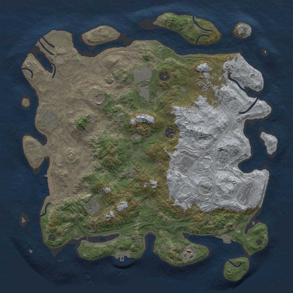 Rust Map: Procedural Map, Size: 4250, Seed: 64977494, 18 Monuments