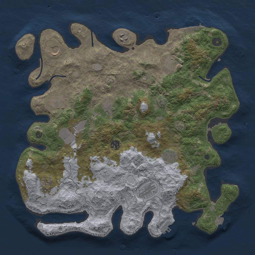 Rust Map: Procedural Map, Size: 4000, Seed: 365061561, 19 Monuments