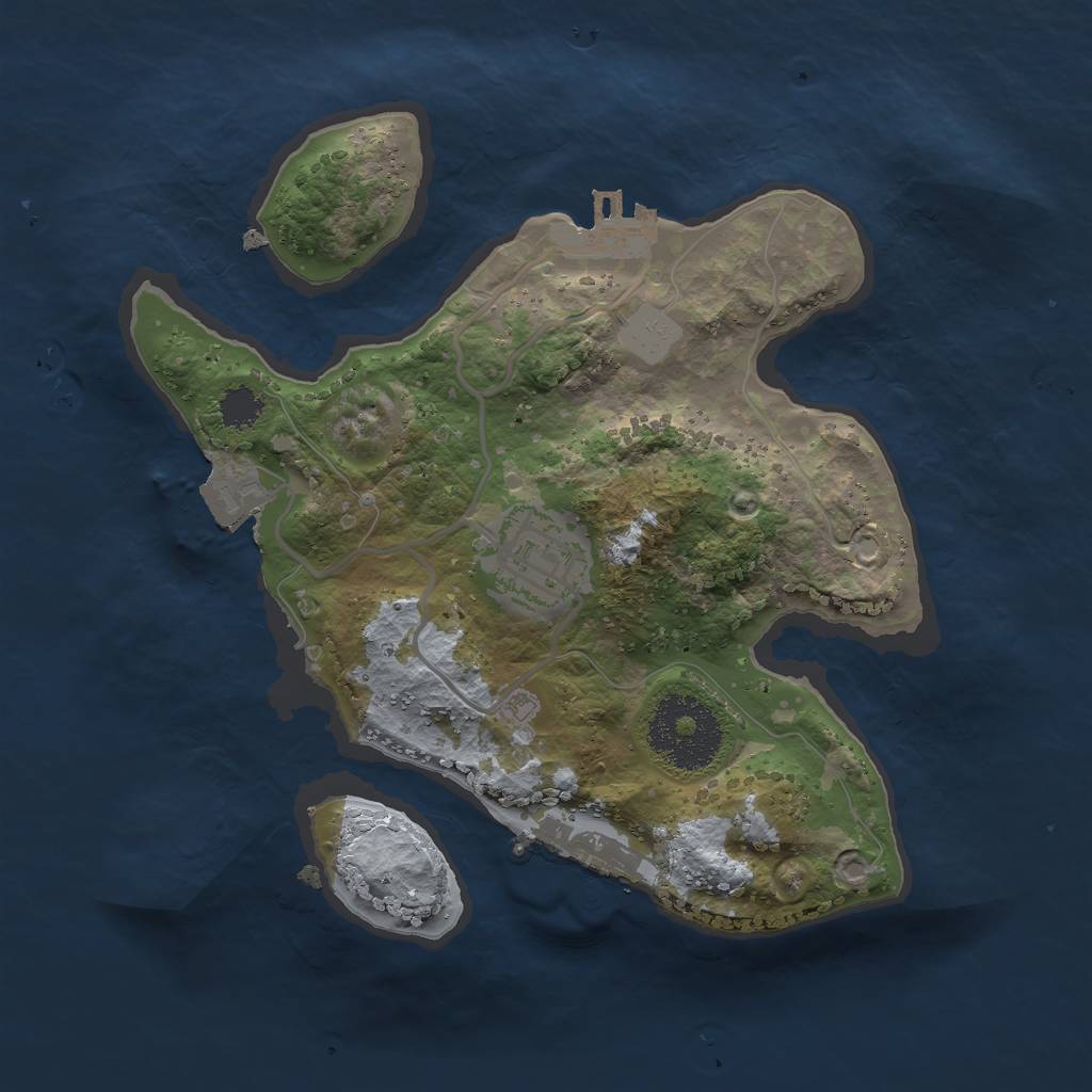Rust Map: Procedural Map, Size: 2250, Seed: 477213968, 6 Monuments