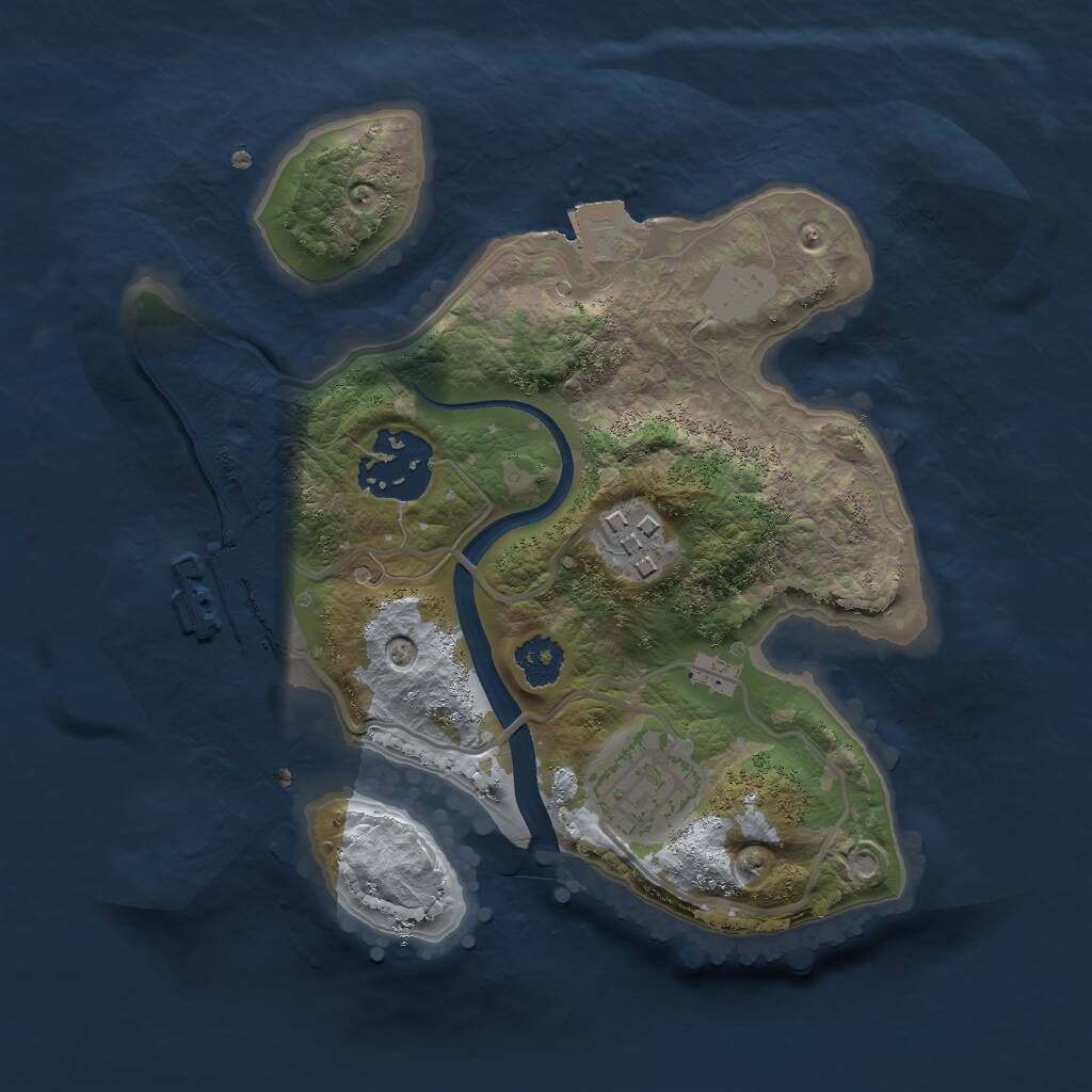Rust Map: Procedural Map, Size: 2250, Seed: 477213968, 5 Monuments