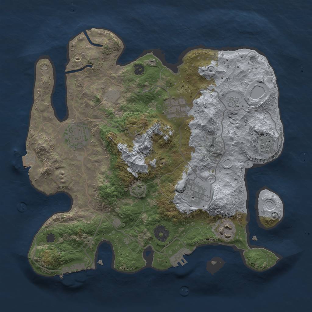 Rust Map: Procedural Map, Size: 3000, Seed: 24576, 13 Monuments