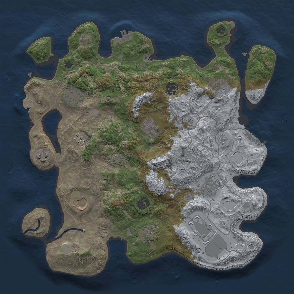 Rust Map: Procedural Map, Size: 3500, Seed: 19699528, 18 Monuments