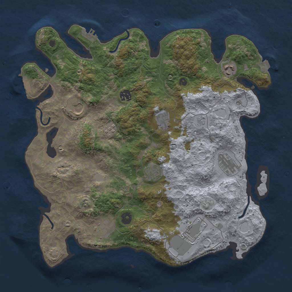 Rust Map: Procedural Map, Size: 3750, Seed: 565796, 17 Monuments