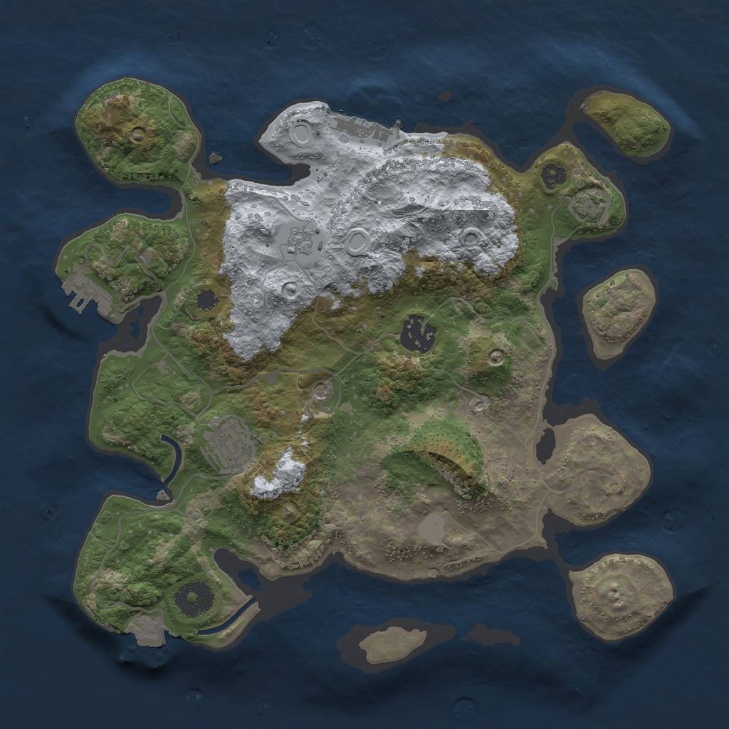 Rust Map: Procedural Map, Size: 3000, Seed: 798515326, 10 Monuments