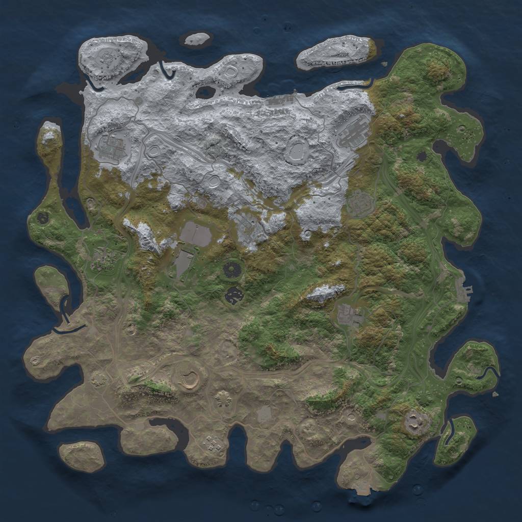 Rust Map: Procedural Map, Size: 4500, Seed: 6867696, 19 Monuments