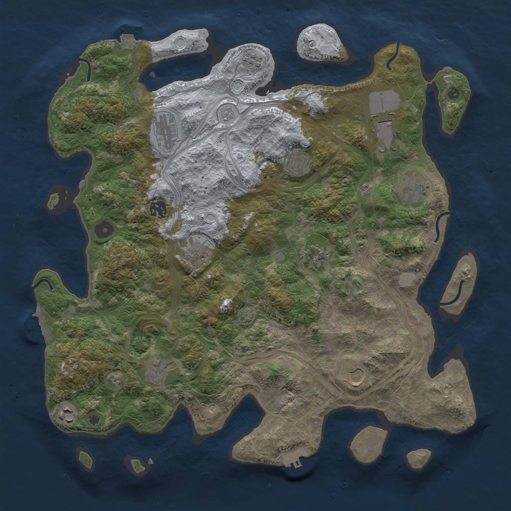 Rust Map: Procedural Map, Size: 4300, Seed: 96857671, 19 Monuments