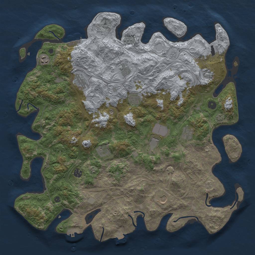 Rust Map: Procedural Map, Size: 4500, Seed: 1661949979, 19 Monuments