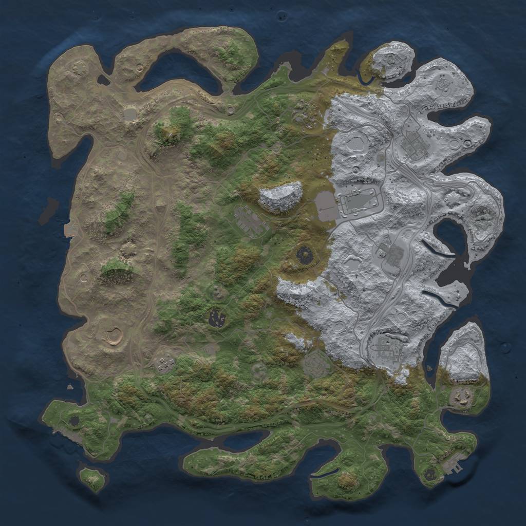 Rust Map: Procedural Map, Size: 4500, Seed: 17073922, 19 Monuments