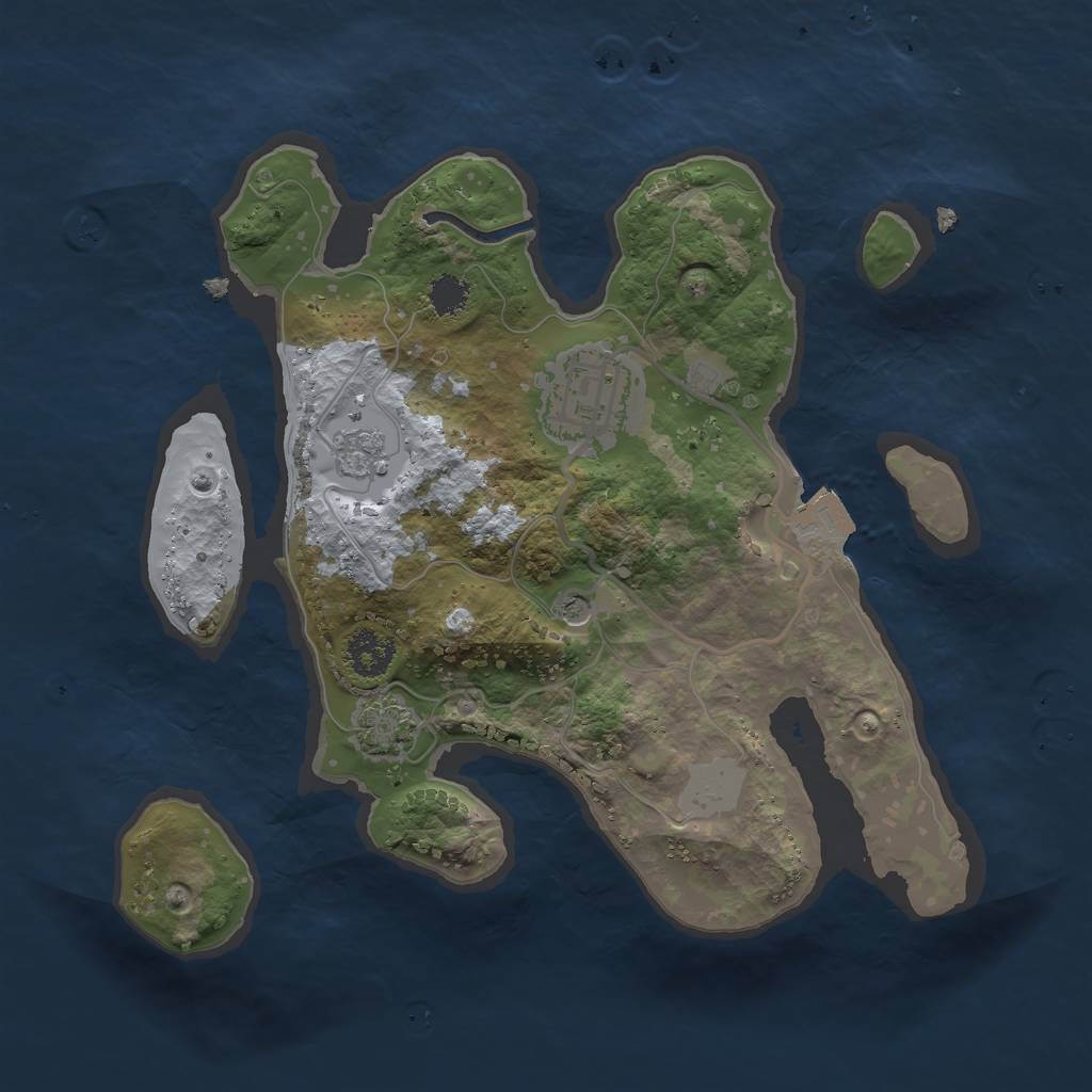 Rust Map: Procedural Map, Size: 2333, Seed: 2, 7 Monuments