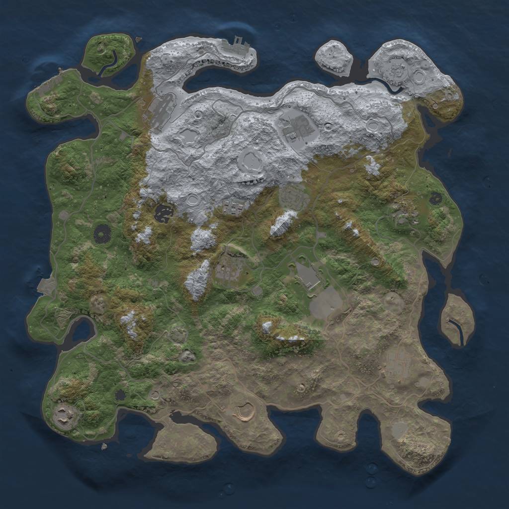 Rust Map: Procedural Map, Size: 4040, Seed: 93193111, 19 Monuments