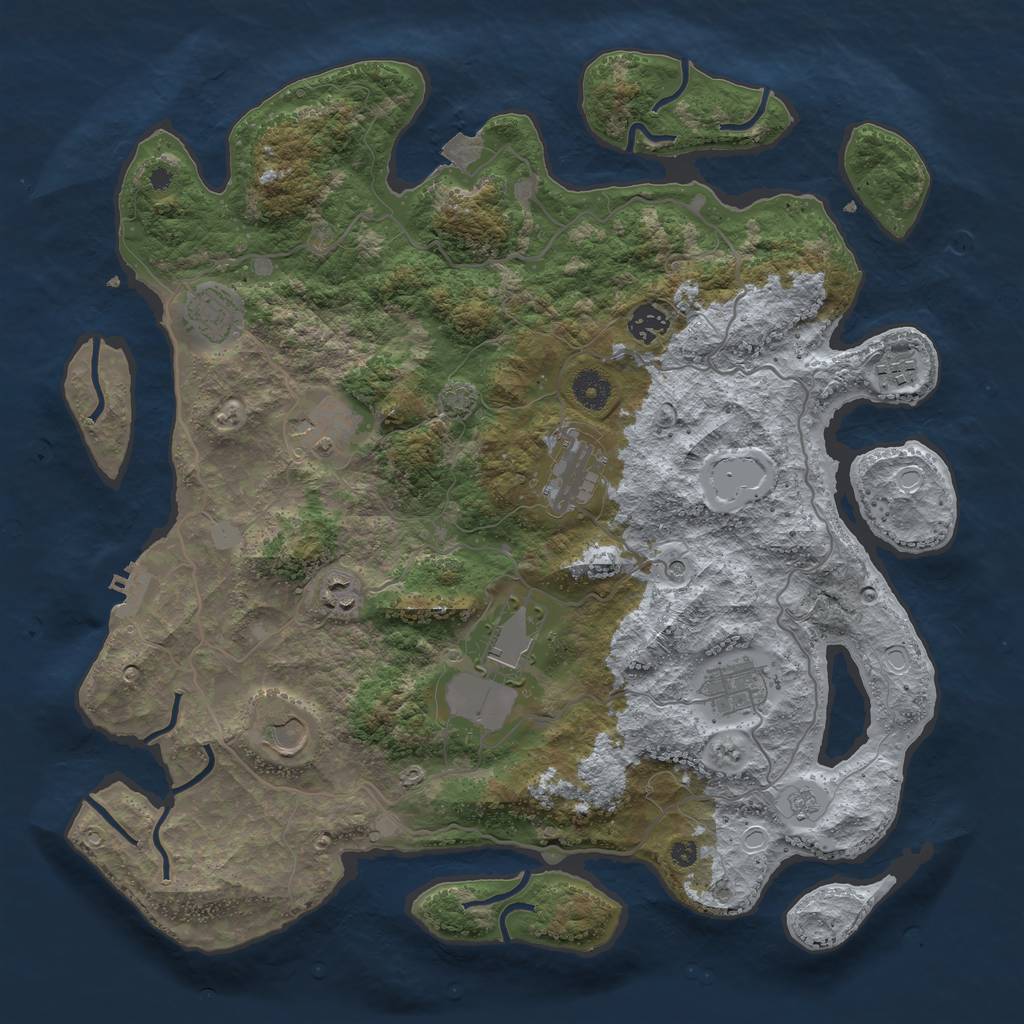 Rust Map: Procedural Map, Size: 4000, Seed: 2685, 16 Monuments