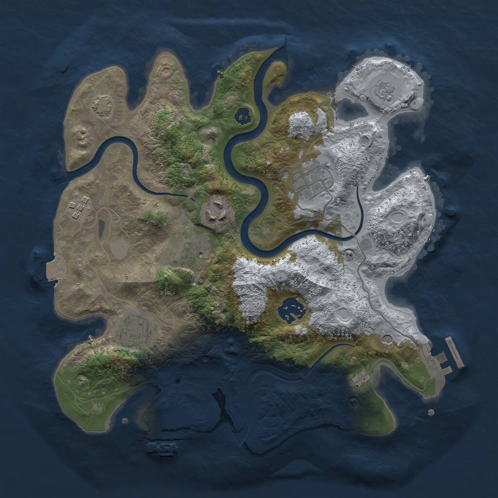Rust Map: Procedural Map, Size: 3000, Seed: 15086, 12 Monuments