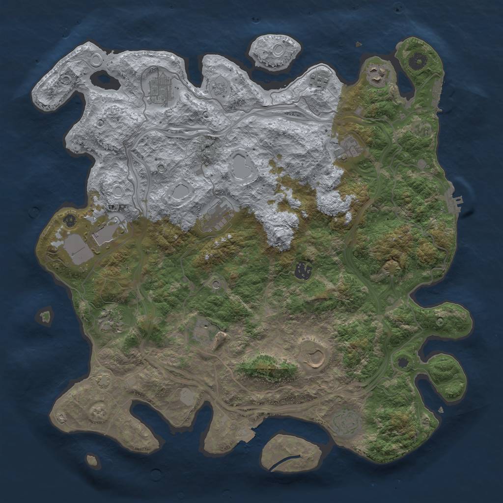 Rust Map: Procedural Map, Size: 4250, Seed: 1551, 19 Monuments