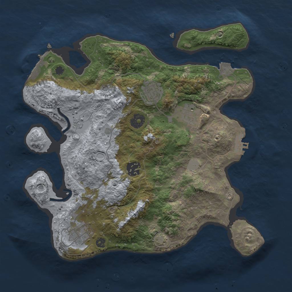 Rust Map: Procedural Map, Size: 3000, Seed: 4721538, 12 Monuments