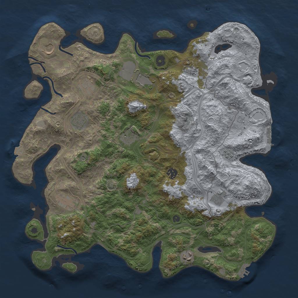 Rust Map: Procedural Map, Size: 4250, Seed: 1727, 19 Monuments