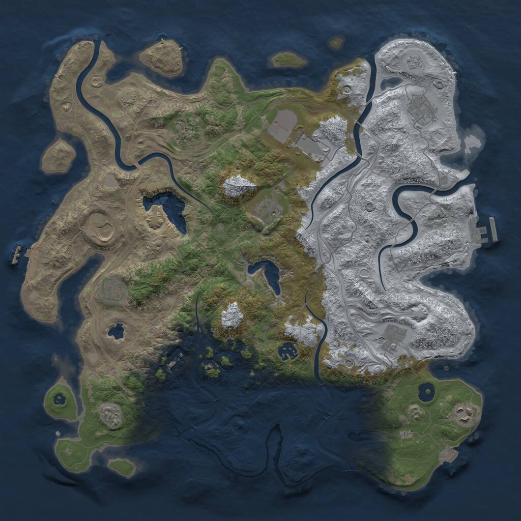 Rust Map: Procedural Map, Size: 4250, Seed: 1727, 16 Monuments