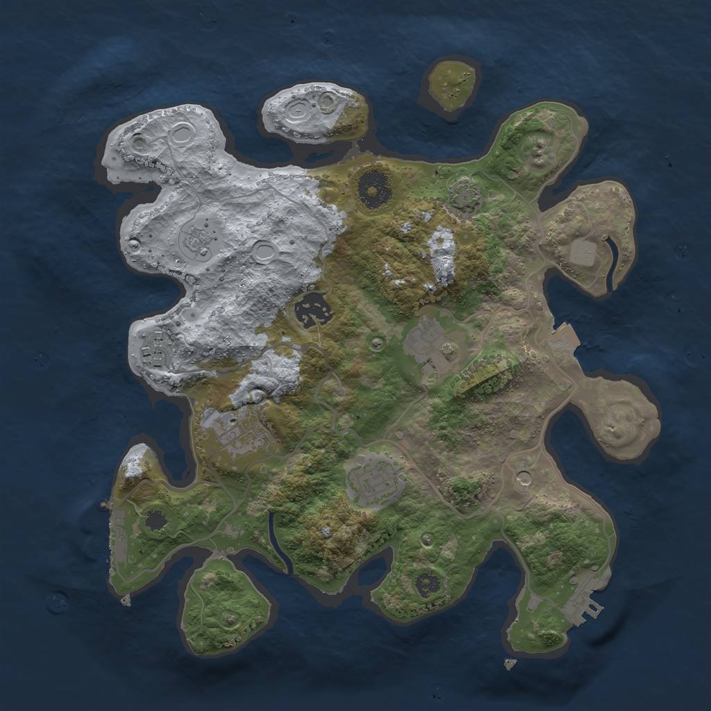 Rust Map: Procedural Map, Size: 3000, Seed: 1513776912, 13 Monuments