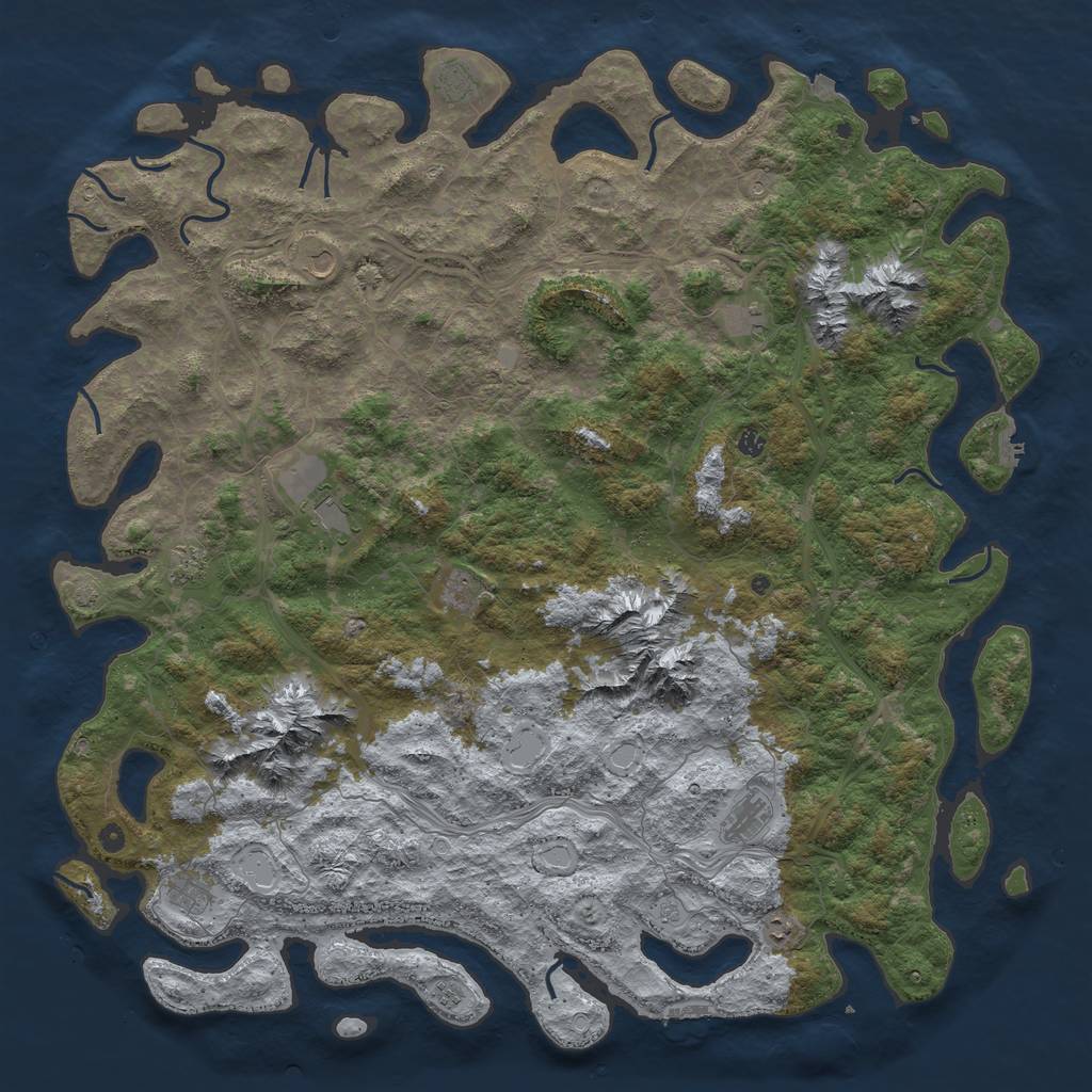Rust Map: Procedural Map, Size: 6000, Seed: 11549967, 19 Monuments
