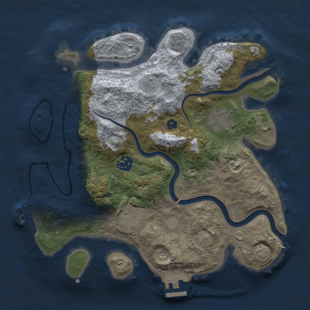 Rust Map: Procedural Map, Size: 3000, Seed: 199243073, 10 Monuments