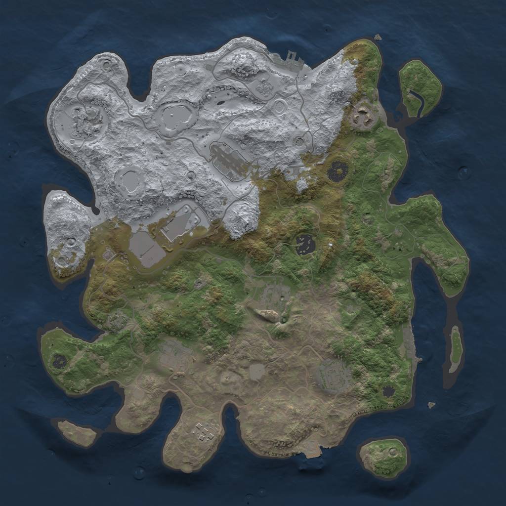 Rust Map: Procedural Map, Size: 3600, Seed: 20156337, 17 Monuments