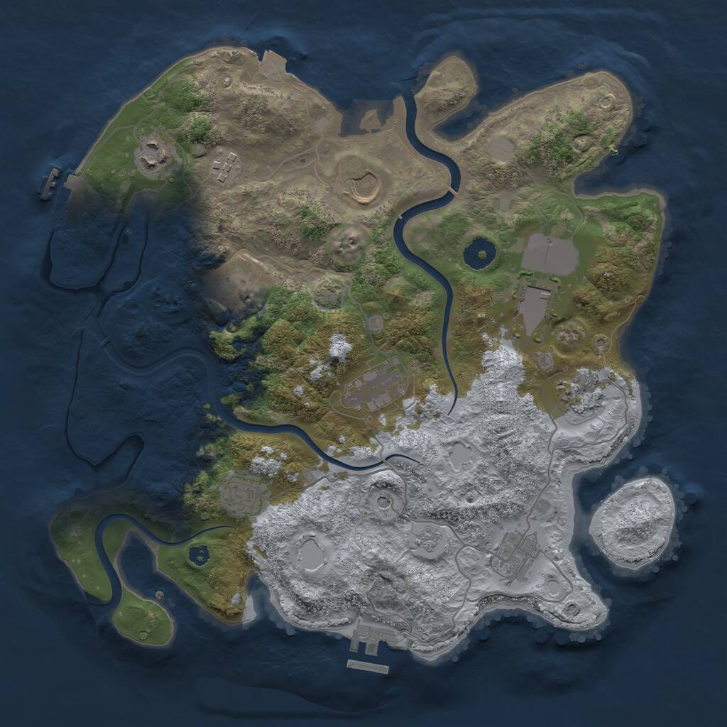 Rust Map: Procedural Map, Size: 3500, Seed: 1489303, 15 Monuments