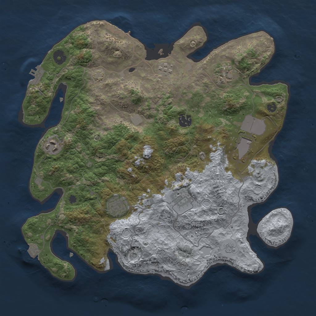 Rust Map: Procedural Map, Size: 3500, Seed: 1489303, 15 Monuments