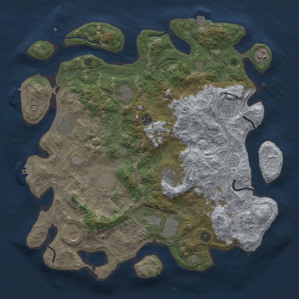 Rust Map: Procedural Map, Size: 4250, Seed: 23587687, 19 Monuments