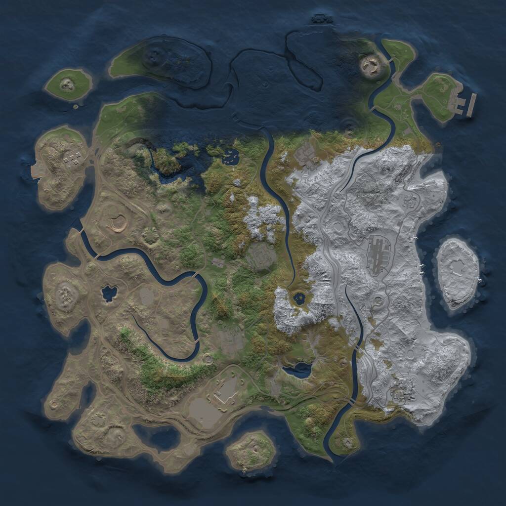 Rust Map: Procedural Map, Size: 4250, Seed: 23587687, 16 Monuments