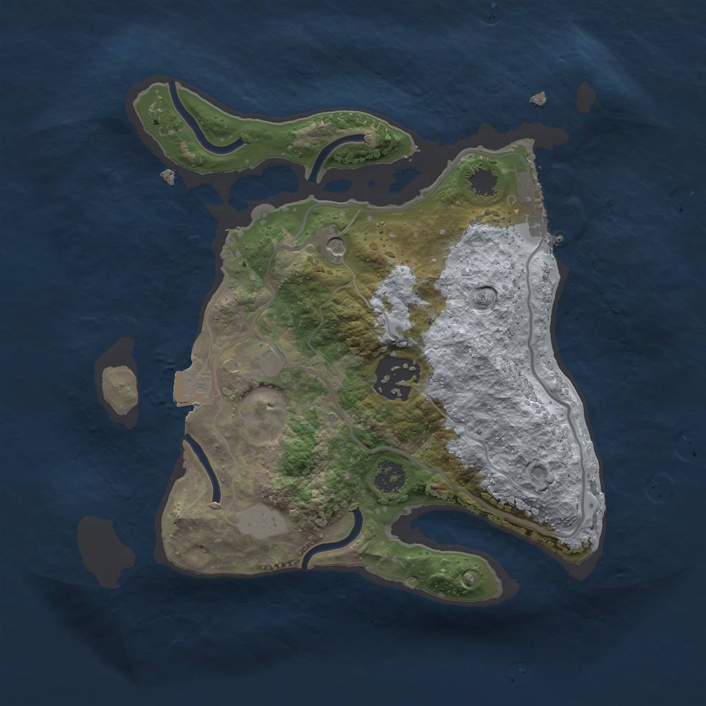 Rust Map: Procedural Map, Size: 2300, Seed: 874965, 6 Monuments