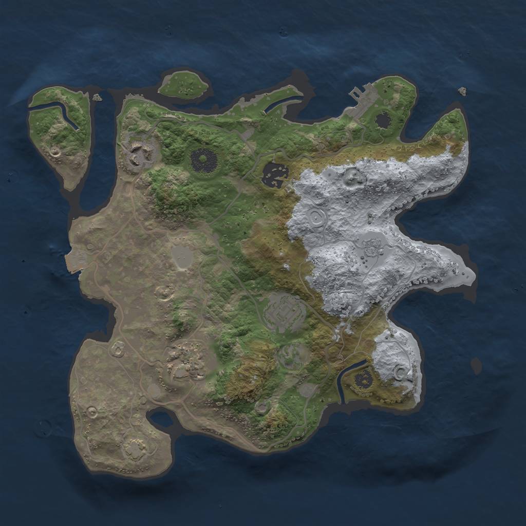 Rust Map: Procedural Map, Size: 3000, Seed: 296601, 10 Monuments