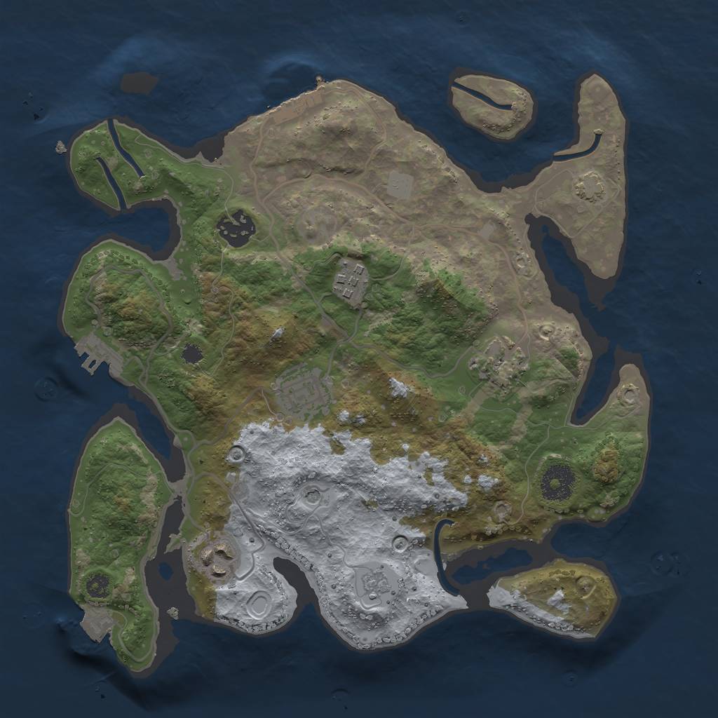 Rust Map: Procedural Map, Size: 3000, Seed: 13999, 13 Monuments
