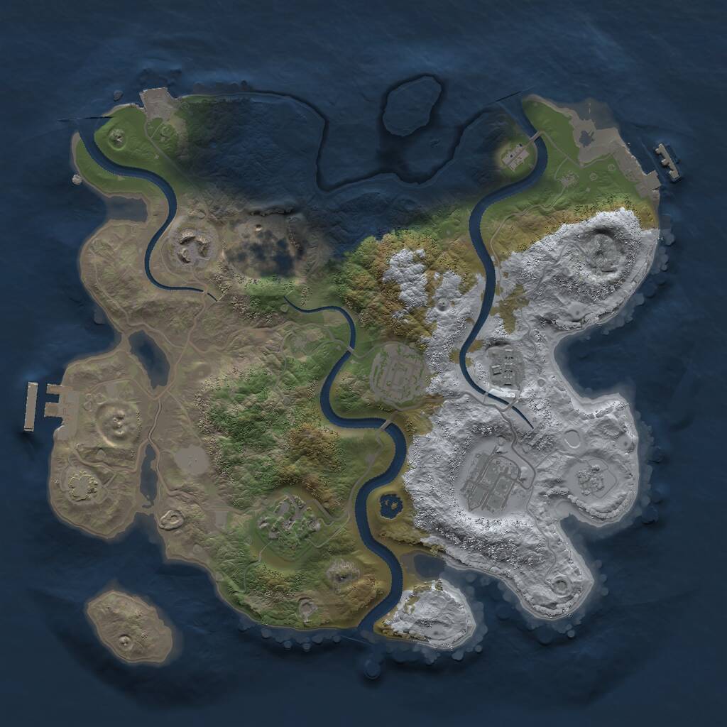 Rust Map: Procedural Map, Size: 3000, Seed: 627446661, 11 Monuments