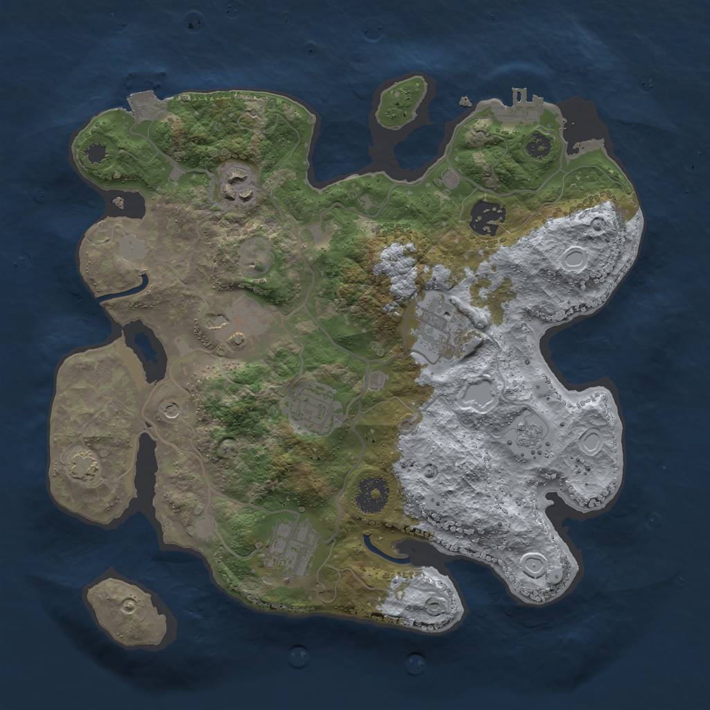 Rust Map: Procedural Map, Size: 3000, Seed: 627446661, 13 Monuments